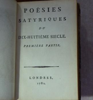 Poésies satyriques du XVIIIe siècle, Londres, 1782 2