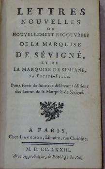 SÉVIGNÉ - Lettres nouvelles ou nouvellement recouvrées de la Marquise de Sévigné 2
