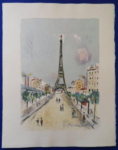 Maurice UTRILLO - Tour Eiffel, Lithographie originale signée 2