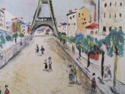 Maurice UTRILLO - Tour Eiffel, Lithographie originale signée 2