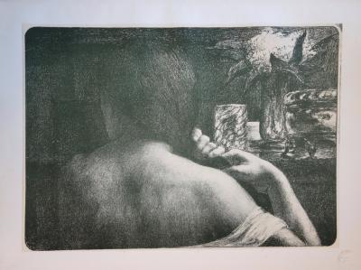 Jules FLANDRIN - La chevelure, Lithographie originale  signée (1897) 2