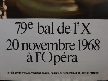 Bal de l’X (Polytechnique) à l’Opéra, Affiche ancienne imprimée, 1968 2
