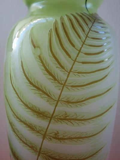 Émile GALLE - Vase en pate de verre à décor de fougères, signé, 42cm - Nancy 2