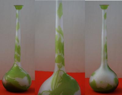 Émile GALLE - Vase en pâte de verre à décor de liseron, signé, Nancy 2
