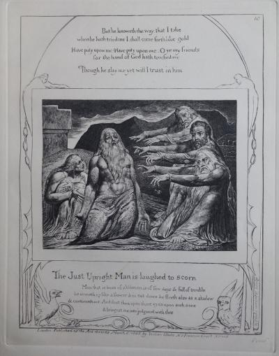 William BLAKE - Gravure N&B - Livre de Job  - Bible #1902 2