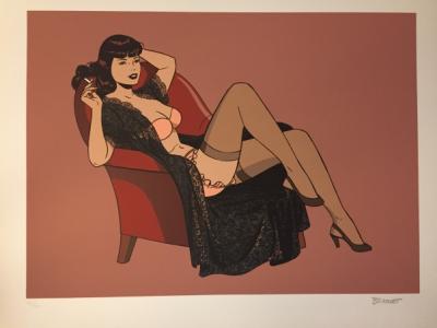 Philippe BERTHET - Pin-up au fauteuil, 1995, Lithographie 2
