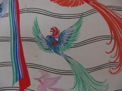 ZIG : Mistinguett Costume aux oiseaux, Aquarelle originale -Signée, c. 1930 2