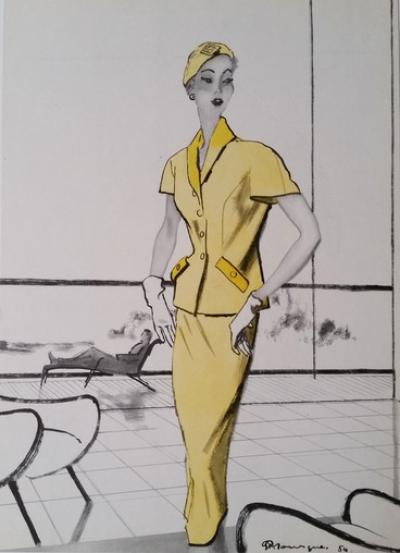 Pierre Mourgue - Illustration de Pierre Mourgue pour la maison de haute couture Dior 2