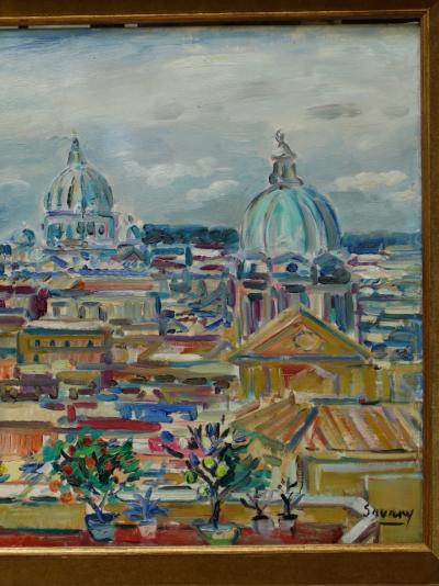 Robert SAVARY (1920-2000). Rome IIII. Huile sur toile. 2