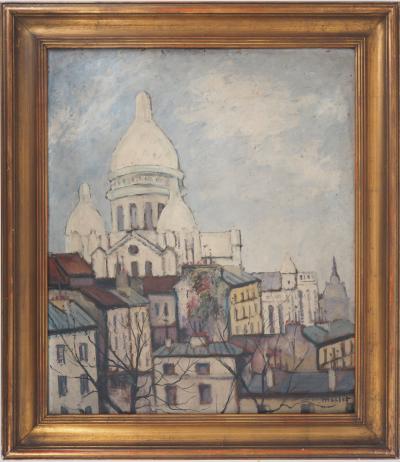 Elisée MACLET - Montmartre, the Sacré Coeur - Oil on panel, Signed