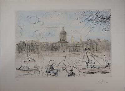 Salvador DALI - The Academy of Fine Arts, 1975 - Original engraving signed in pencil