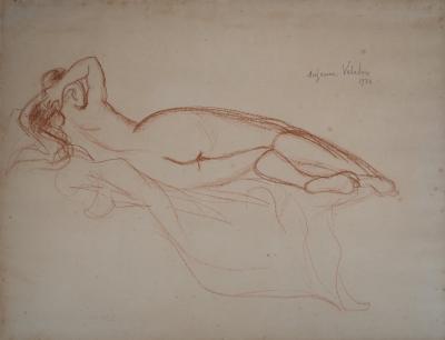Suzanne Valadon - Lying back nude - Original signed pastel drawing