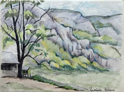 Paul-Emile PISSARRO (1884-1972) - Forêt dans le Calvados - Dessin original signé