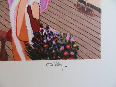 Ramon DILLEY- Les planches de Deauville - Lithographie originale signée 2