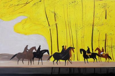 Serge LASSUS - Ballade à cheval en automne - Lithographie 2