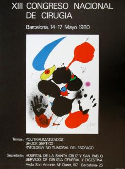 Joan MIRÓ - Affiche XII Congrès chirurgie Barcelone 1980 2