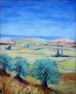 M.  GIRARD - Les oliviers - Huile sur toile signée 2