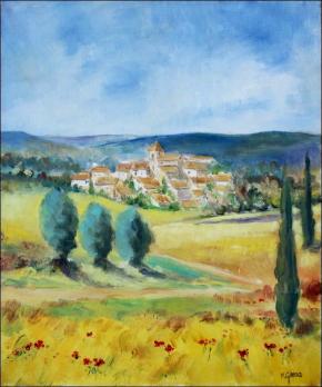 M. GIRARD - Vue de Provence - Huile sur toile signée 2