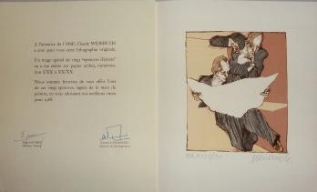 Claude WEISBUCH - Lithographie originane carte de voeux signée et numérotée 2