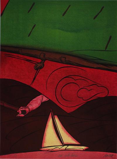 Valerio ADAMI, En solitaire, 1984, Signed lithograph 2