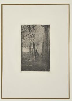 Giovanni FATTORI - Viale delle cascine con figure, 1925 - Gravure sur zinc 2