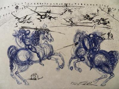 Salvador DALI - Les cavaliers bleus, Gravure 2