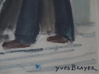 Yves BRAYER - La Lanterne, Aquarelle originale signée 2