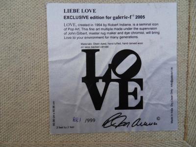 Robert INDIANA - Liebe LOVE, Tapis en laine cardée à la main 2