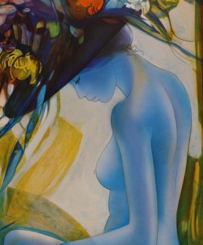 Jean-Baptiste VALADIE : Chapeau aux fleurs jaunes - Lithographie originale signée 2