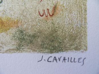 Jules CAVAILLES - Peintures rupestres, Lithographie originale signée 2