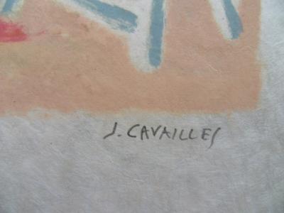 Jules CAVAILLES - Le port de Cannes, lithographie originale signée 2