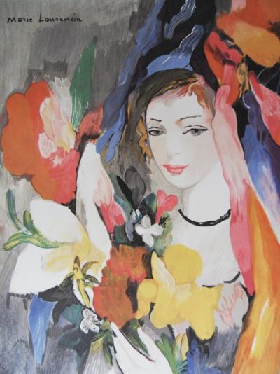 Marie LAURENCIN (d’après) - Jeune-fille au bouquet, Lithographie 2