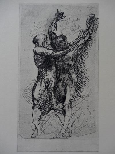 Auguste RODIN (d’après) - Dante et Virgile, Gravure - 1897 2
