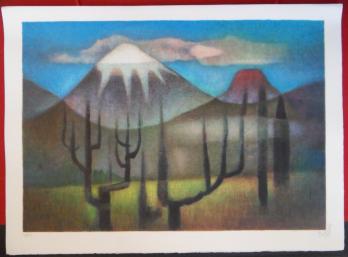 Louis TOFFOLI - Montagnes au Mexique - Lithographie originale signée 2