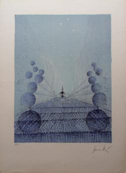 Cesare PEVERELLI - La Chrysalide bleue, Lithographie signée 2