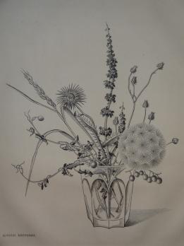 Kiyoshi HASEGAWA - Bouquet de fleurs d’automne, Gravure originale 2