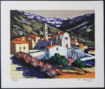 Jean-Claude QUILICI - Corse Montemaggiore, Lithographie signée 2