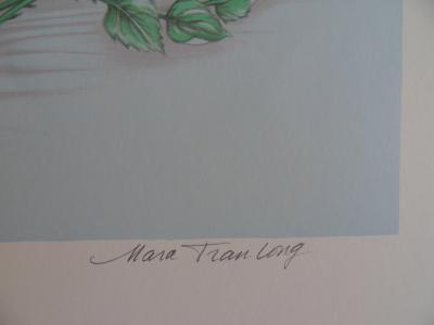 Mara TRAN-LONG - Jeune-fille à la rose, Lithographie originale signée 2
