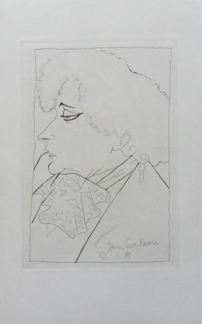 Jean COCTEAU - Portrait de Colette, Gravure originale 2