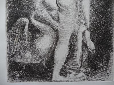 Démétrius GALANIS - Léda et le cygne, Gravure originale 2