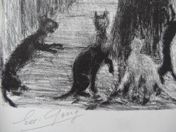 Edouard GOERG - L’amie des chats, Lithographie signée 2