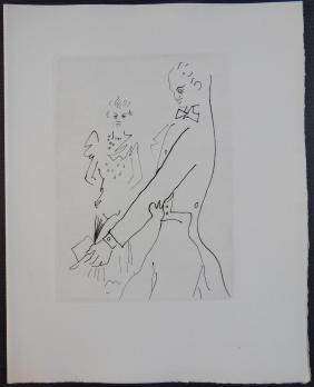 Jean COCTEAU - Un élégant / La fumeuse, Deux gravures originales 2