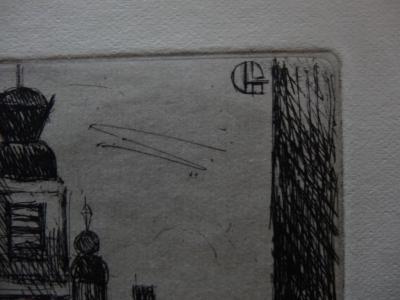 Marcel GROMAIRE - Le beffroi de Lille, 1926, Gravure signée dans la planche 2