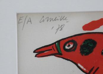Guillaume CORNEILLE - Femme et Oiseau, Lithographie signée 2