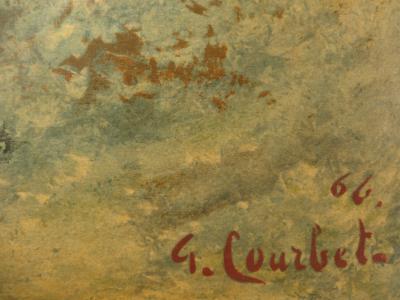 Gustave COURBET (d’après) : Paysage de neige dans le Jura - Lithographie signée 2
