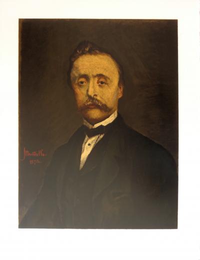 Adolphe MONTICELLI (d’après) : Portrait d’homme - Lithographie signée 2