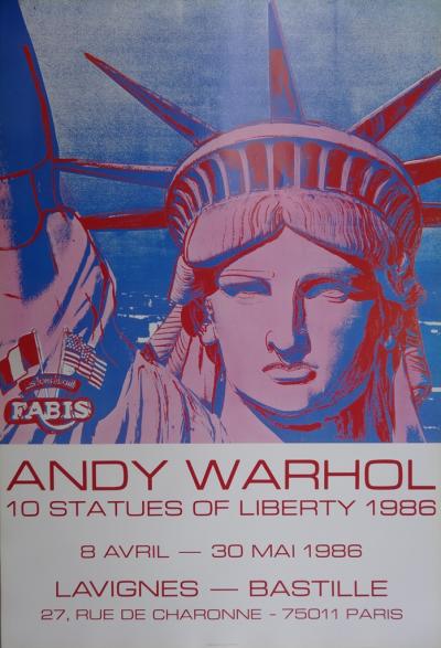 Andy WARHOL - 10 Statues of Liberty, Affiche originale 1986 2