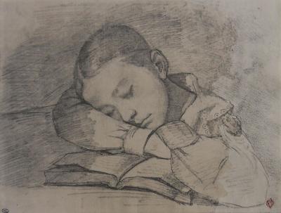Gustave COURBET (d’après) - Jeune fille endormie, Lithographie 2