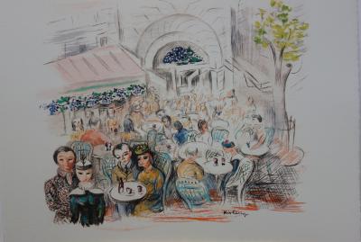 Moise KISLING - Paris - Café des Sirènes, Lithographie, signée 2