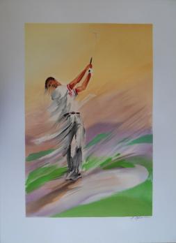 Maurice FILLONNEAU - Golf : Finish, Lithographie 2
